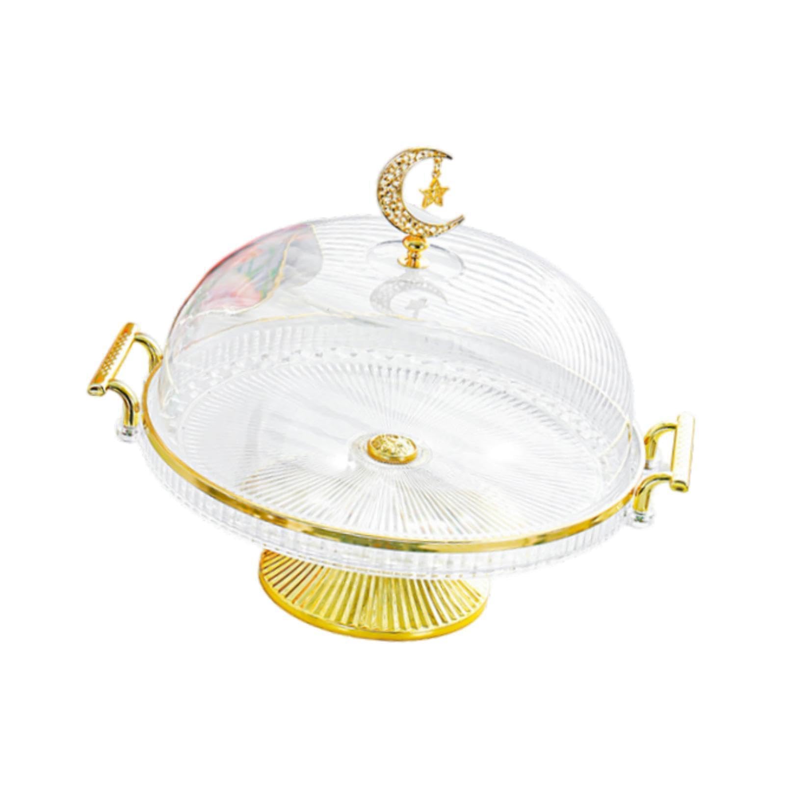 POXZSFX Impressive Cake Display Stand Beautifully Highlights Cupcake Cookies And Desserts Cake Plate With Cover Is Good Choice For Displaying Desserts Dessert, Clear, M