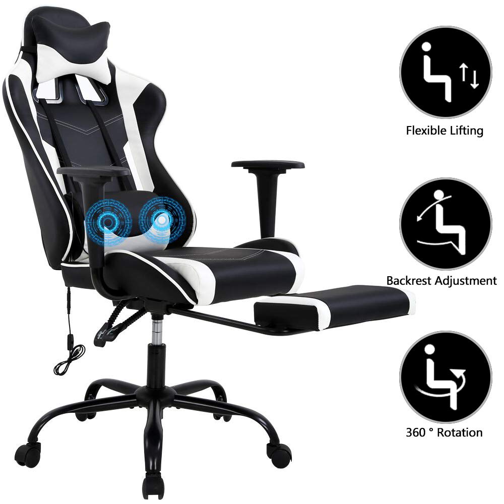 Buy PC Gaming Chair Massage Ergonomic High Back Executive Office Chair