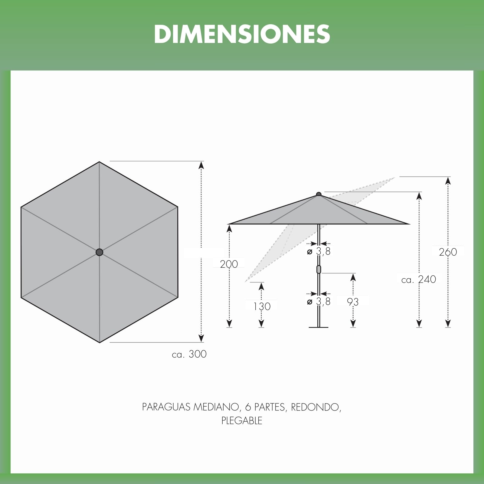 Doppler City sombrilla balcón 300 cm, Antracita, manivela, bolsa, UV 80