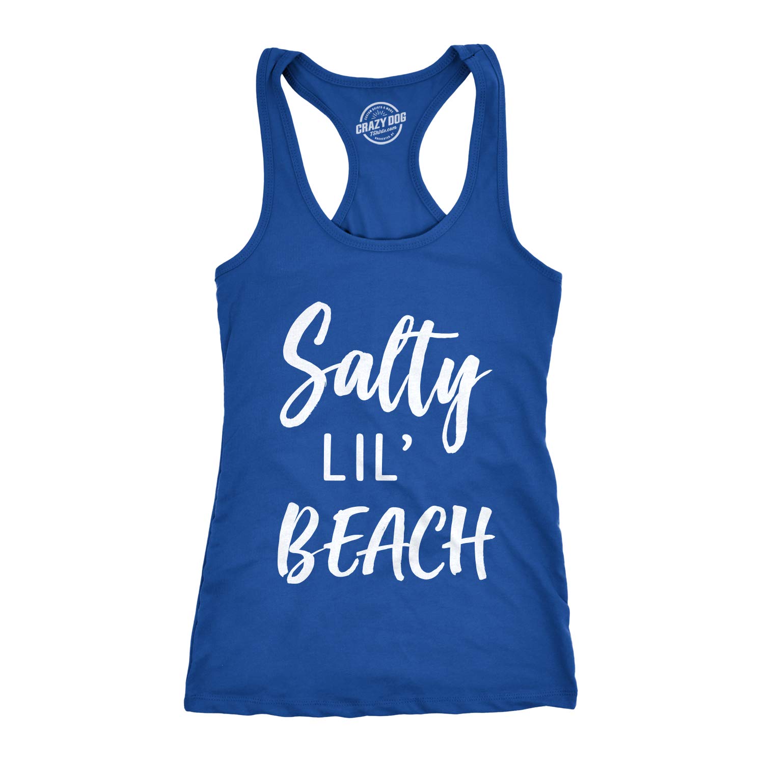 Crazy Dog T-Shirts Womens Tank Salty Lil Beach Shirt Cute Summer Vacation Tanktop