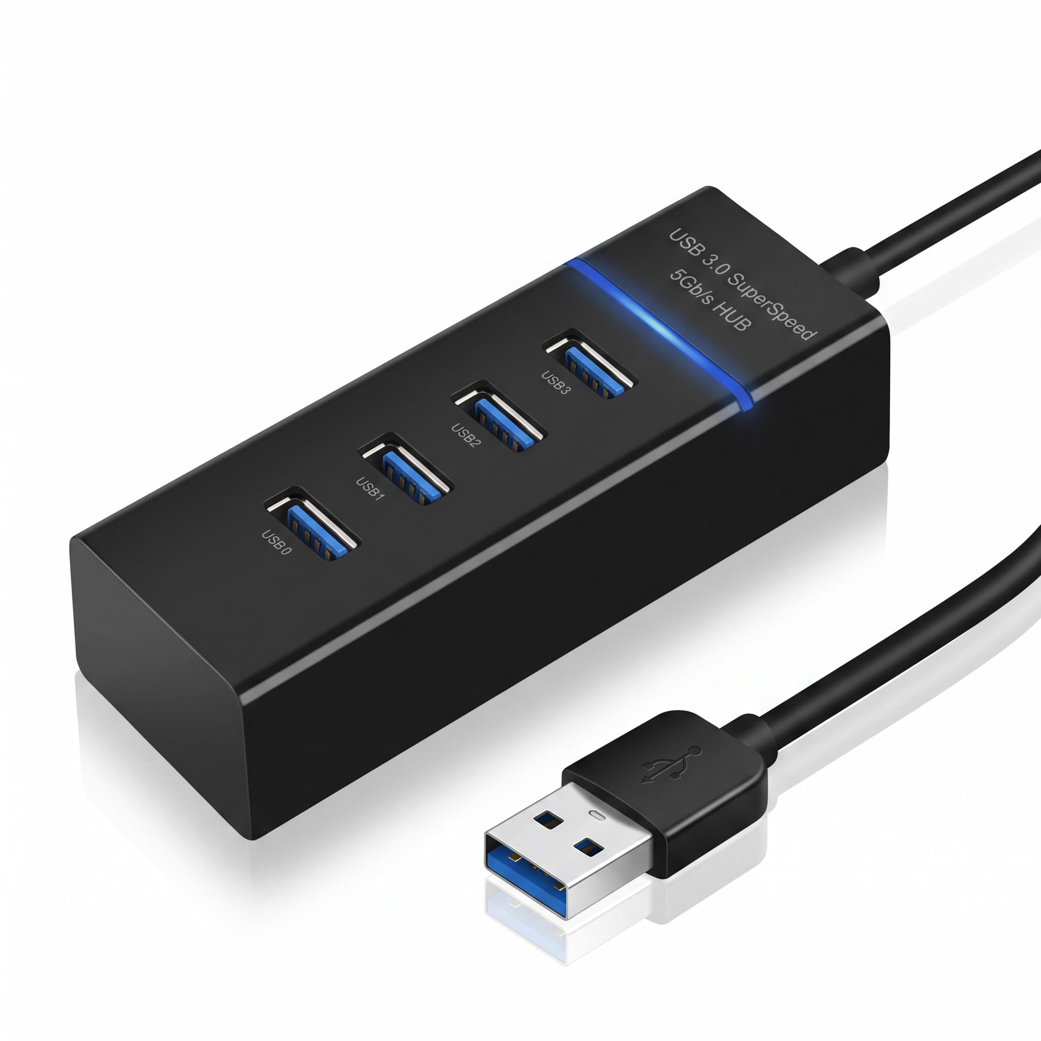 4 Port USB 3.0 Hub with Hi-Speed Data Transfer, LED Indication, 15cm Cable, Backward Compatible, Multi Device Connection, Plug Play Usage, Glossy Finish and Lightweight Design-picture-20