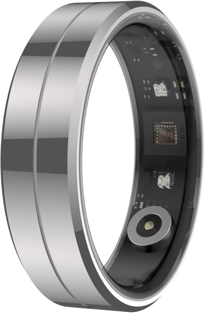 Smart Ring for Women & Men, Health Tracker with Blood Oxygen Monitor, Heart Rate & Sleep Monitor, 5-7 Days Battery, Waterproof Fitness Ring Size #9