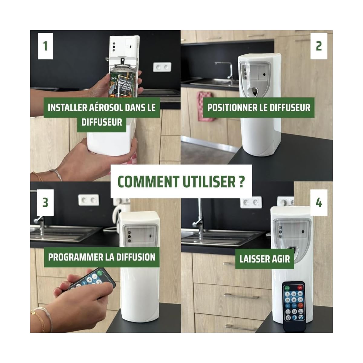 Protecta - Diffuseur automatique d'insecticides au pyrèthre végétal + 1 recharge