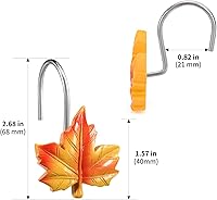 Vista 5 de Ganchos para cortina de ducha con hojas de arce, 12 ganchos decorativos para cortina de ducha de Acción de Gracias, anillos de cortina de ducha