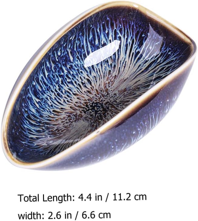 SHERCHPRY Ceramic Tea Scoop Porcelain Tea Vessel for Loose Leaves Holder for Gong Fu Accessories 4.40 X 2.59 X 1.77 in 1 Piece for Home House Restaurant