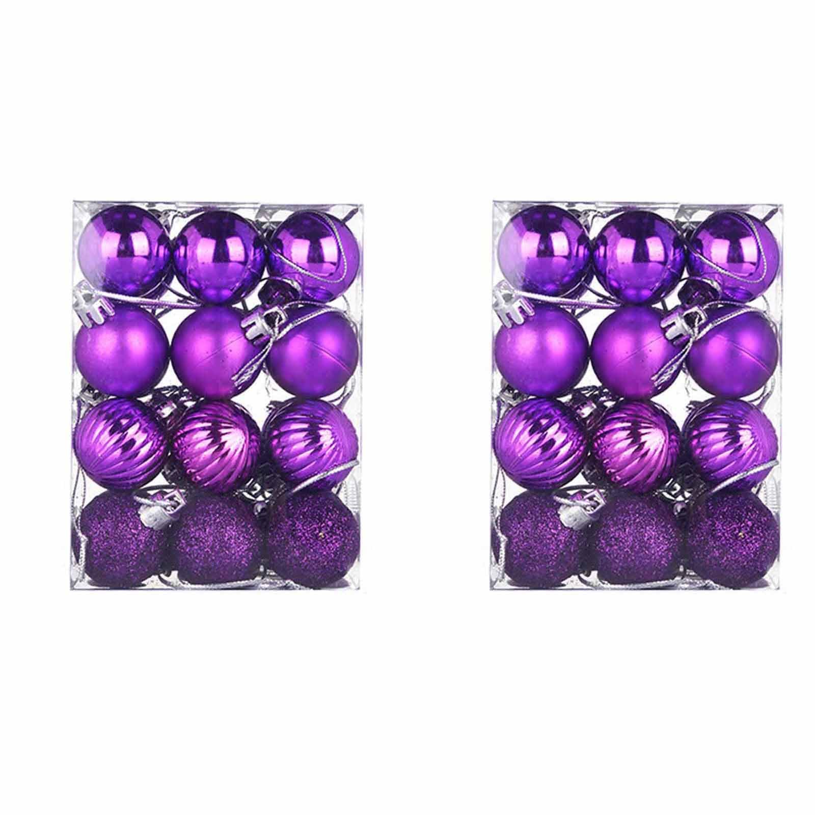 Christmas Ball Ornaments for Christmas Tree Decoraion Baubles Shatterproof Balls Hanging Ornaments for Xmas Holiday Party Home Decorations 24Pcs (2, Purple)