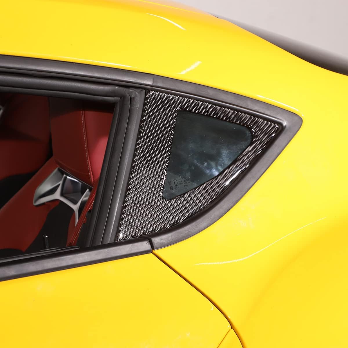 Fit for Toyota GR Supra A90 A91 MK5 2019 2020 2021 2022 Soft Real Carbon Fiber Auto Rear Triangle Glass Decorative Sticker Car Trim Accessories 2pcs