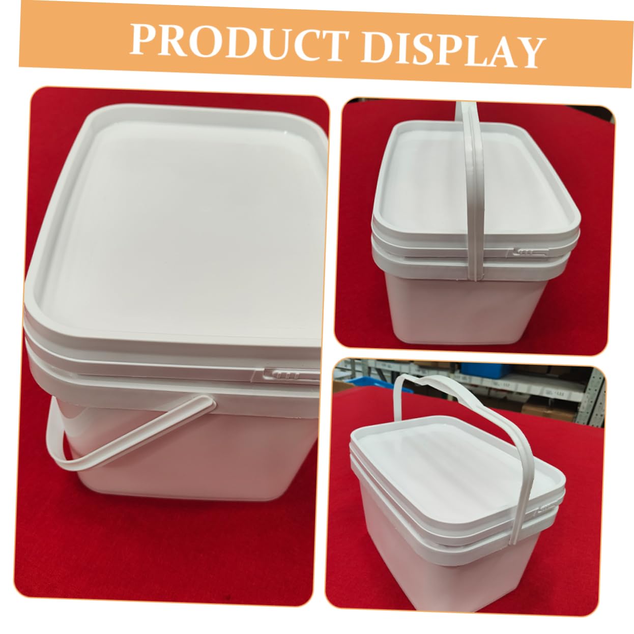 HOMSFOU Secchio Di Vernice Quadrato Con Coperchio, Contenitore in Plastica Pp Da 10 Litri Con Manico Ergonomico Per Stoccaggio e Trasporto Sicuro Di Liquidi, Per Uso Professionale e Fai Da Te