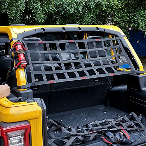 Goldfire Universal UTV Window Net Wrangler Mesh Roof Top Net Protective Cargo Net Trunk Net Rear Windshield Rear Race Net Fits for TJ JK JL 2/4 Door UTV RZR Accessories by Goldfire - Used condition - Image 4