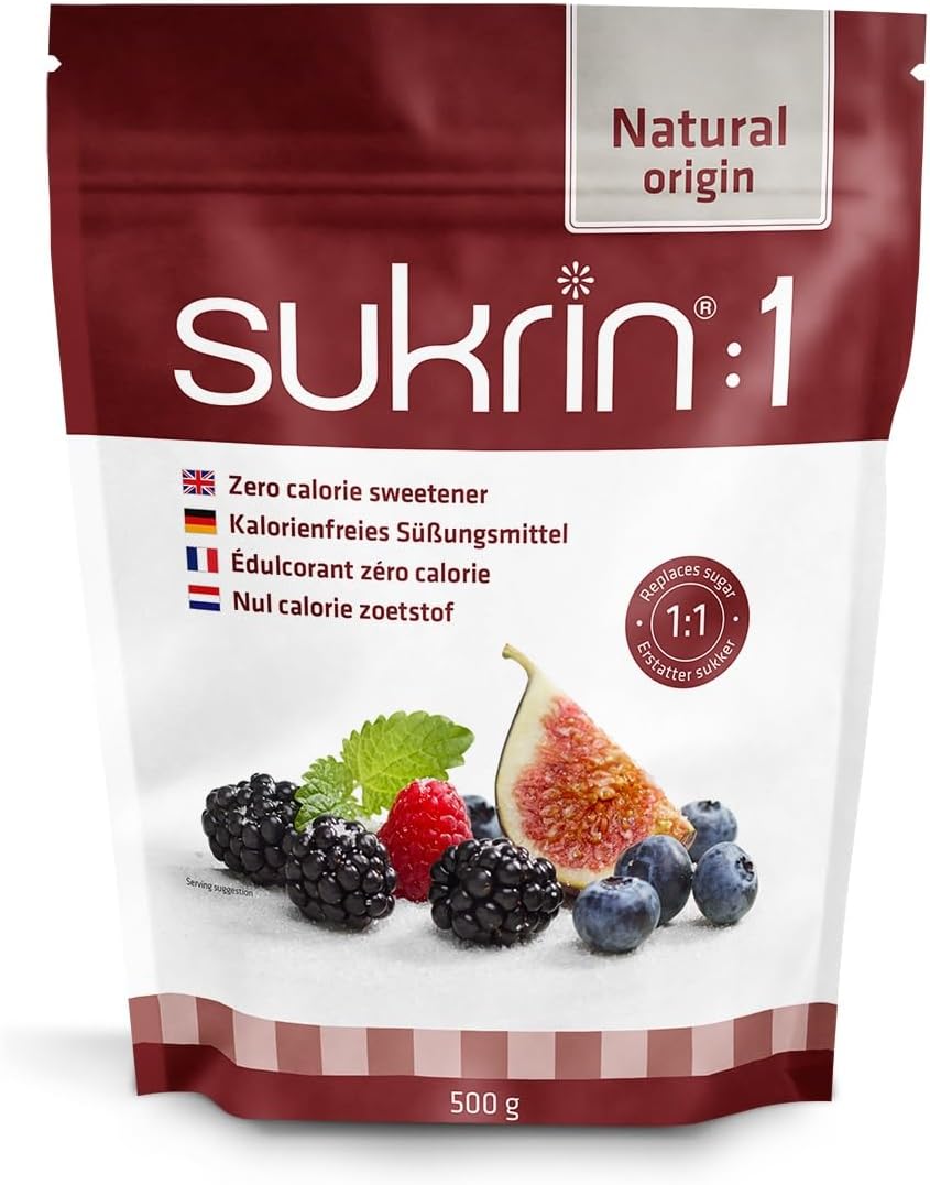 Sukrin:1 - All Natural Sugar Substitute with Erythritol & Stevia, Zero Calorie Sweetener for Keto & Low Carb Diets, 500g