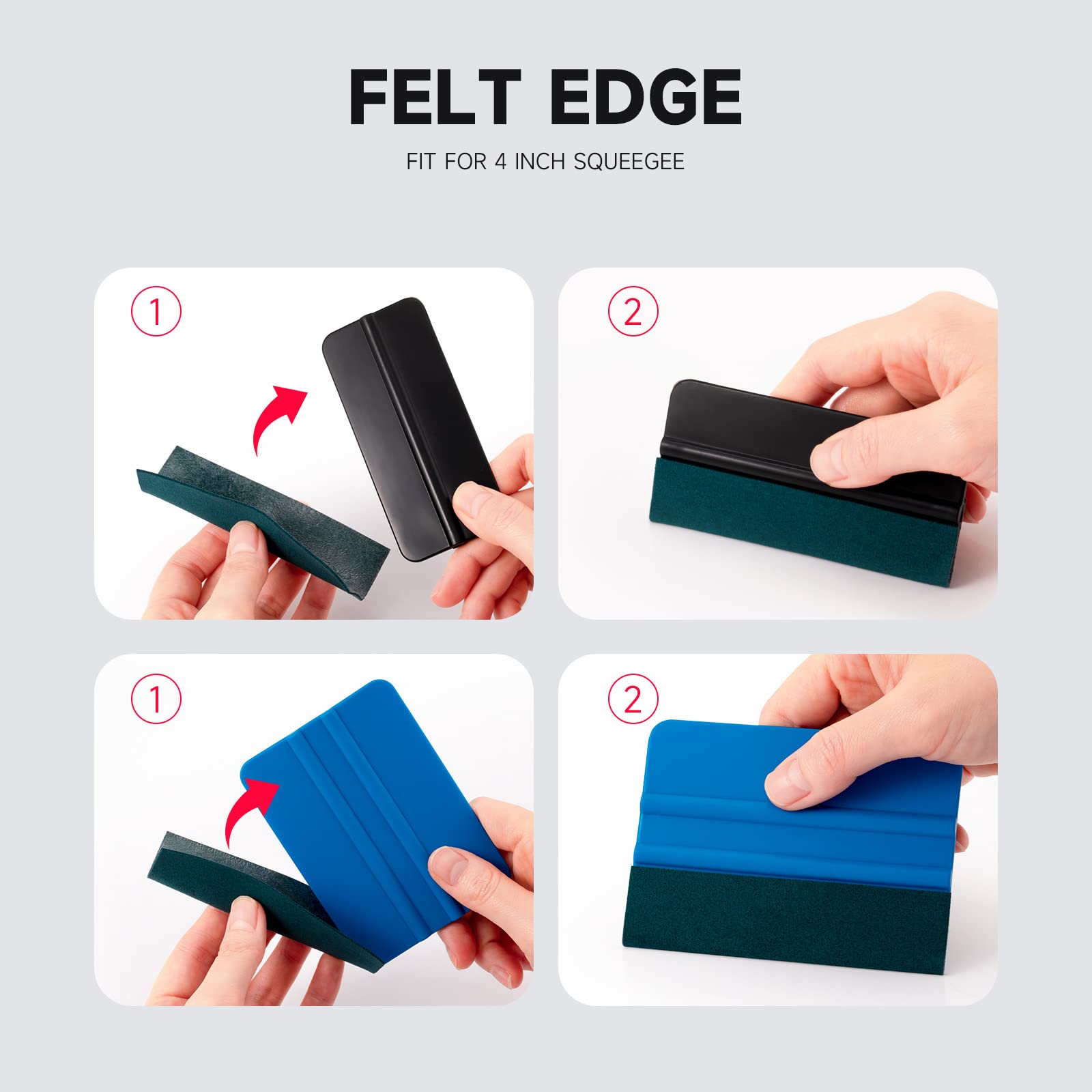 50 Bordi In Feltro Di Ricambio Per Racla | 10x3cm, Nero, Per Pulizia E Lavori Di Fai Da Te - Foto 7