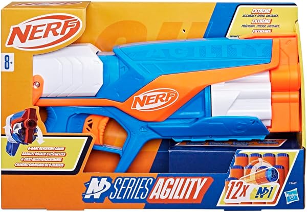 Nerf N Series Agility Blaster, Lanceur Compact avec Barillet Rotatif et 12 Fléchettes Nerf N1, Ados et Familles, Jouet pour Garçons et Filles Dès 8 Ans - 3