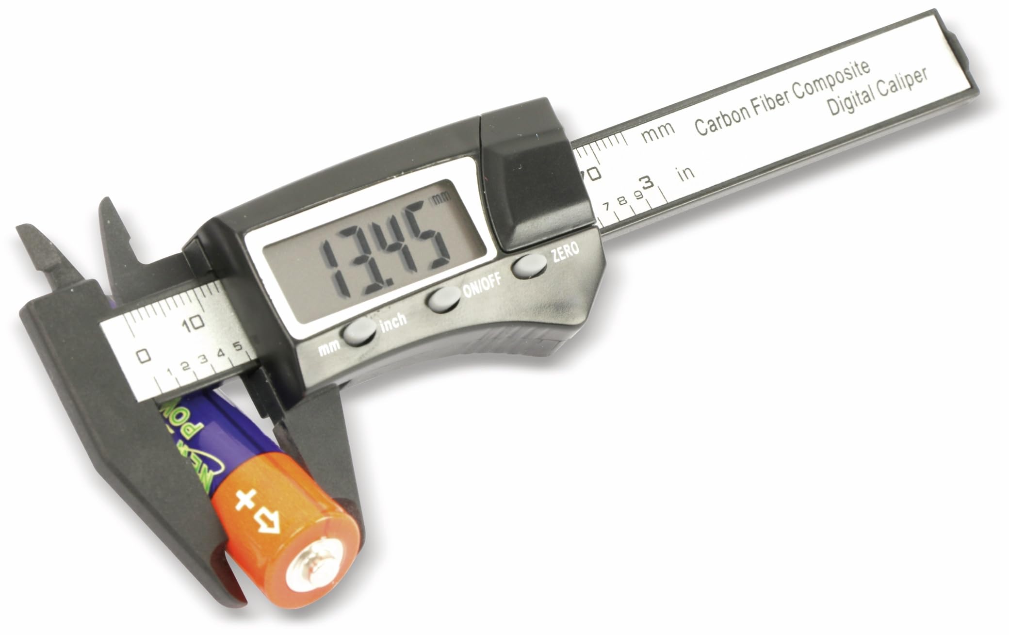 Daytools DMS-75C präzise digitale Schieblehre, Messschieber, 4 stelliges LC-Display, Umschaltbar zwischen mm und Inch, aus kohlefaserverstärktem Kunststoff, Messbereich bis 75mm, klein und handlich