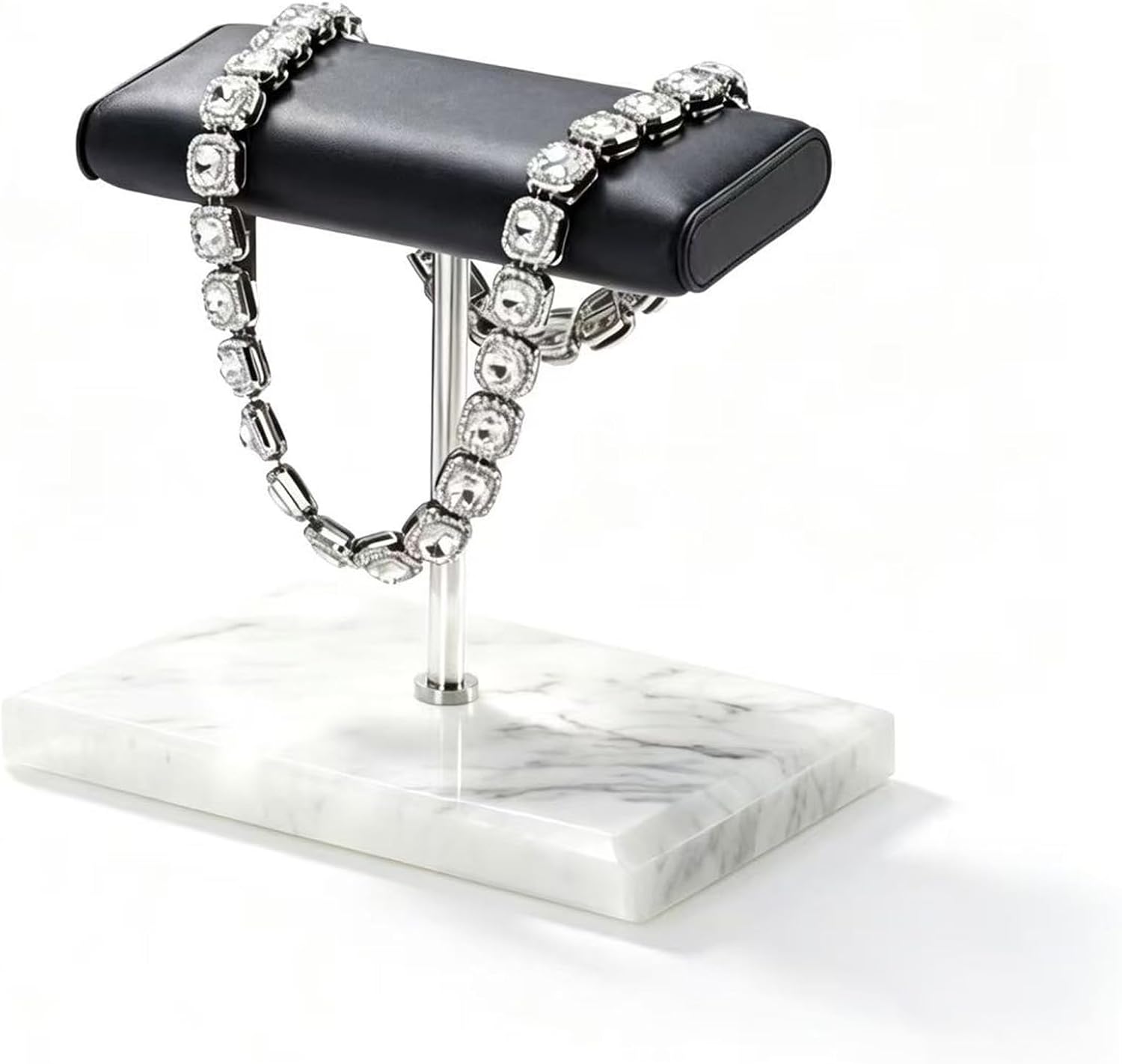 Men's Premium Handcrafted Watch Display Stand,Watch Stand,Watch Organizer,Watch Holder,Bracelet Display Stand,Elegant Marble Base with Leather Surface (white) image 5