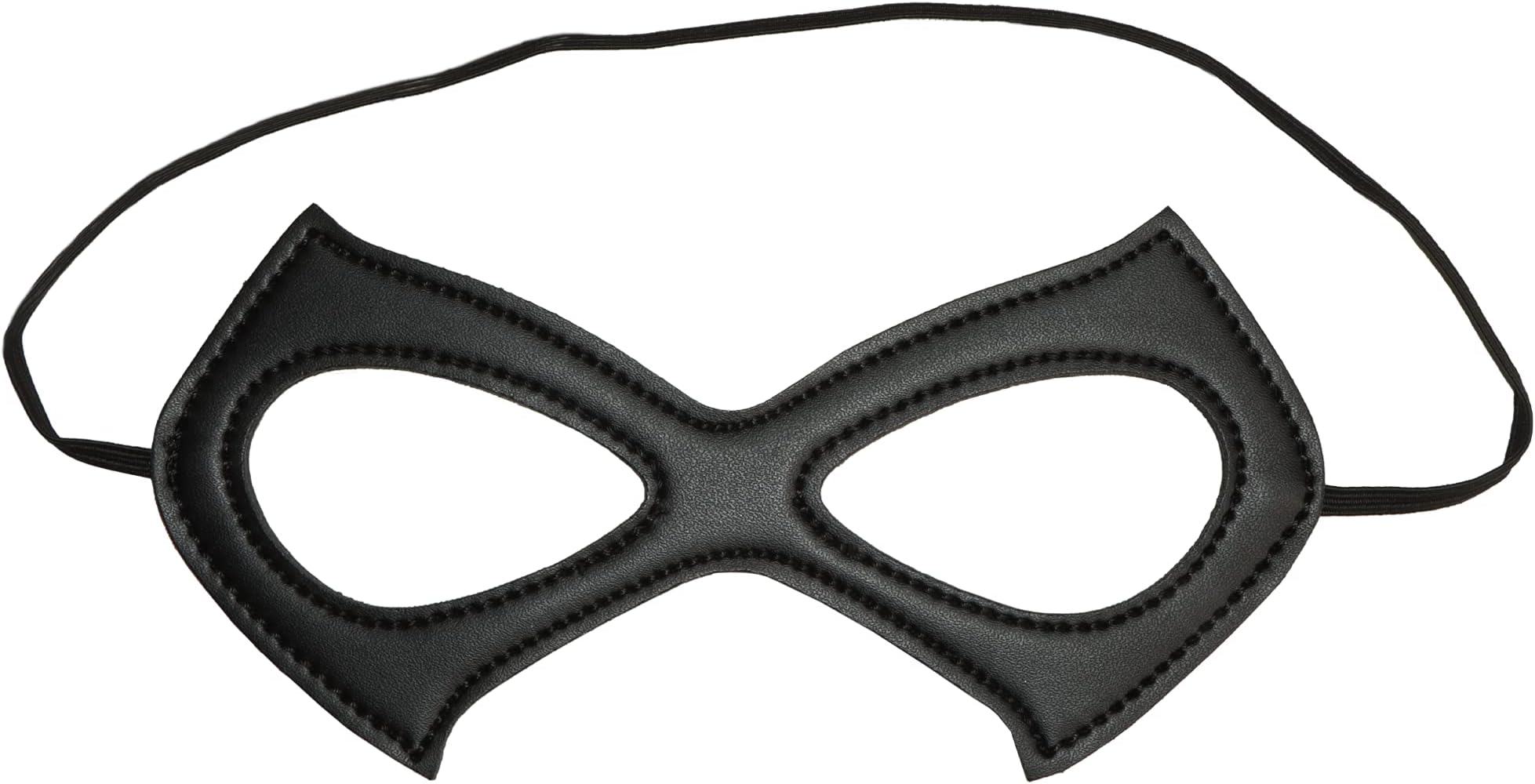 Black Leather Half Cat Eye Mask Masquerade Cosplay Halloween Party Costume Accessory - One Size Fits All