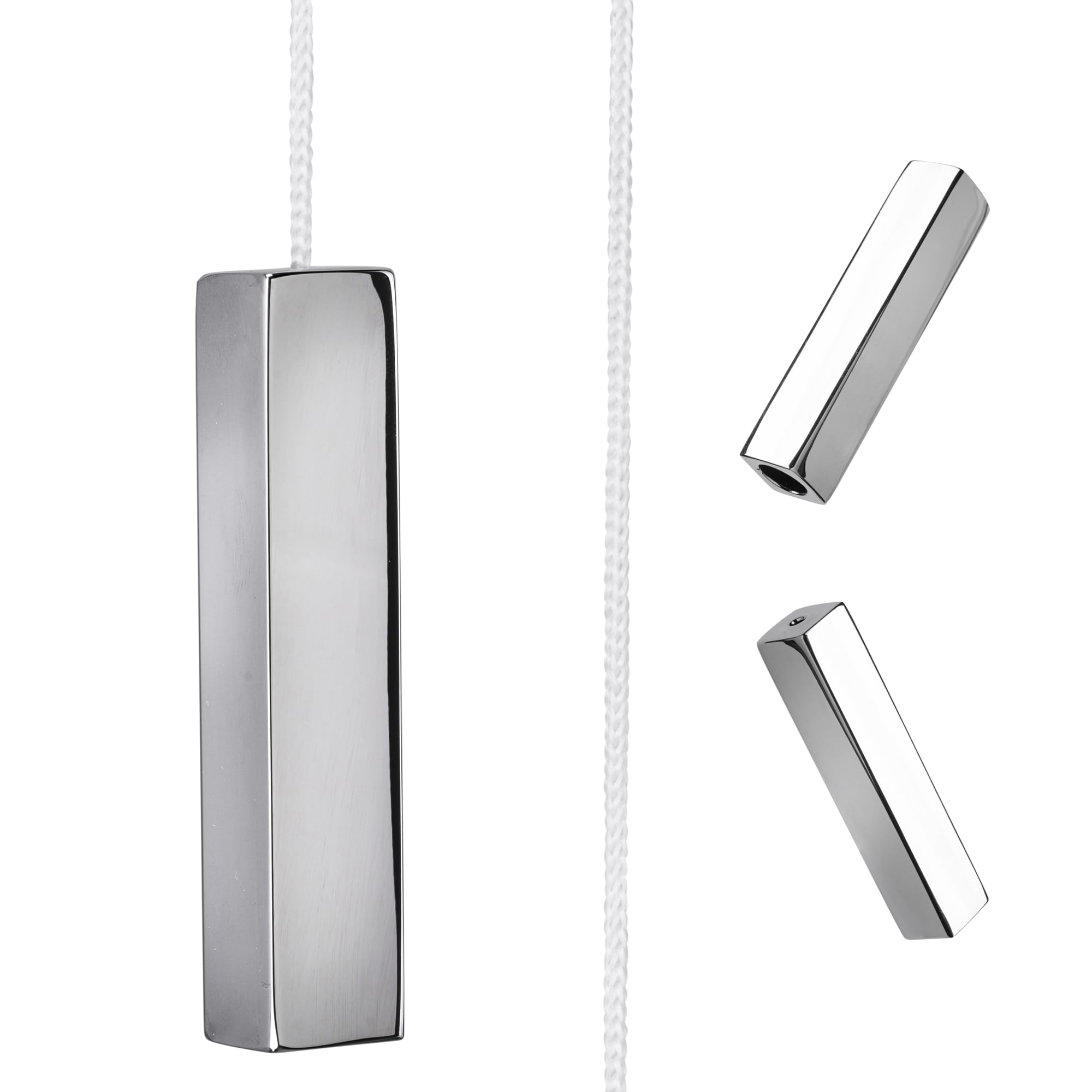Croydex Cube Bathroom Light Pull Pendant With 1000Mm Long Nylon White String Extension Replacement For Bathroom Toilet Light Ceiling Lights Or Fan Switch, Chrome