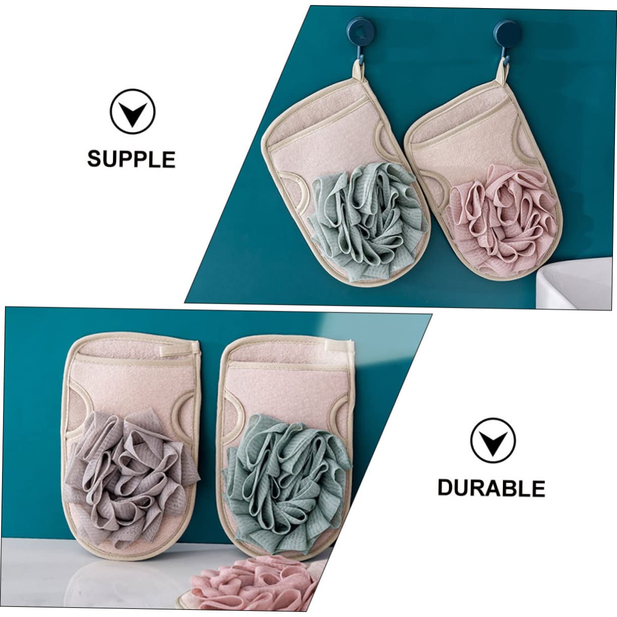 Didiseaon 9pezzi Guanti Esfolianti Doppi Lati Per Doccia Per Pulizia e Rigenerazione Della Guanti Pratici Per Bagno e Scrub Corpo