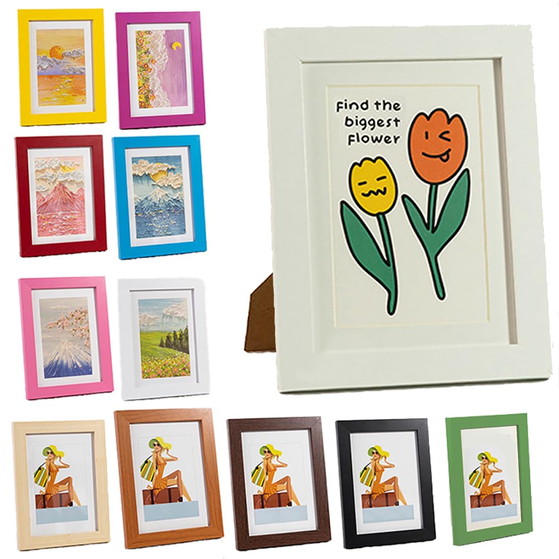 Van Der Linn White Coloured Wooden 4X6 5X7 6X8 Classic Elegant Diy Poster Picture Photo Frames (, 5"X7")