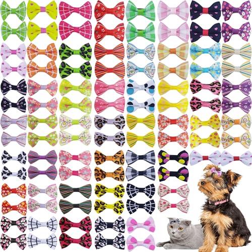 100PCS(50pairs) Cute Puppy Dog Hair Bows for Small Dogs with Clips Handmade,Small Size Girl Hair Accessories Puppy Grooming 100PCS(50pairs) Cute Puppy Dog Hair Bows for Small Dogs with Clips Handmade,Small Size Girl Hair Accessories Puppy Grooming