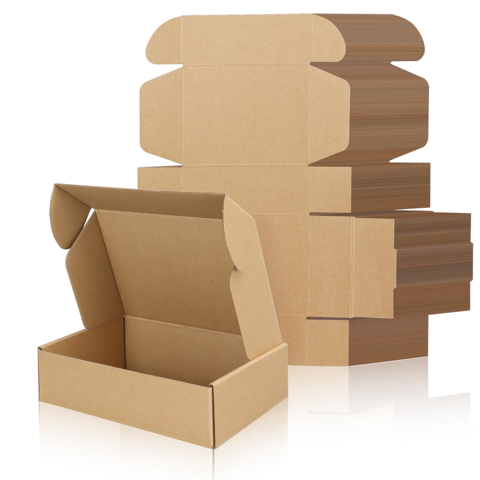 100 Stück Versandkarton Klein Karton Box, 15x10x4 cm Verpackungskartons aus Wellpappe für Warensendung, Geschenkbox, Faltkarton, Geschenk, Postkarton(Braun)