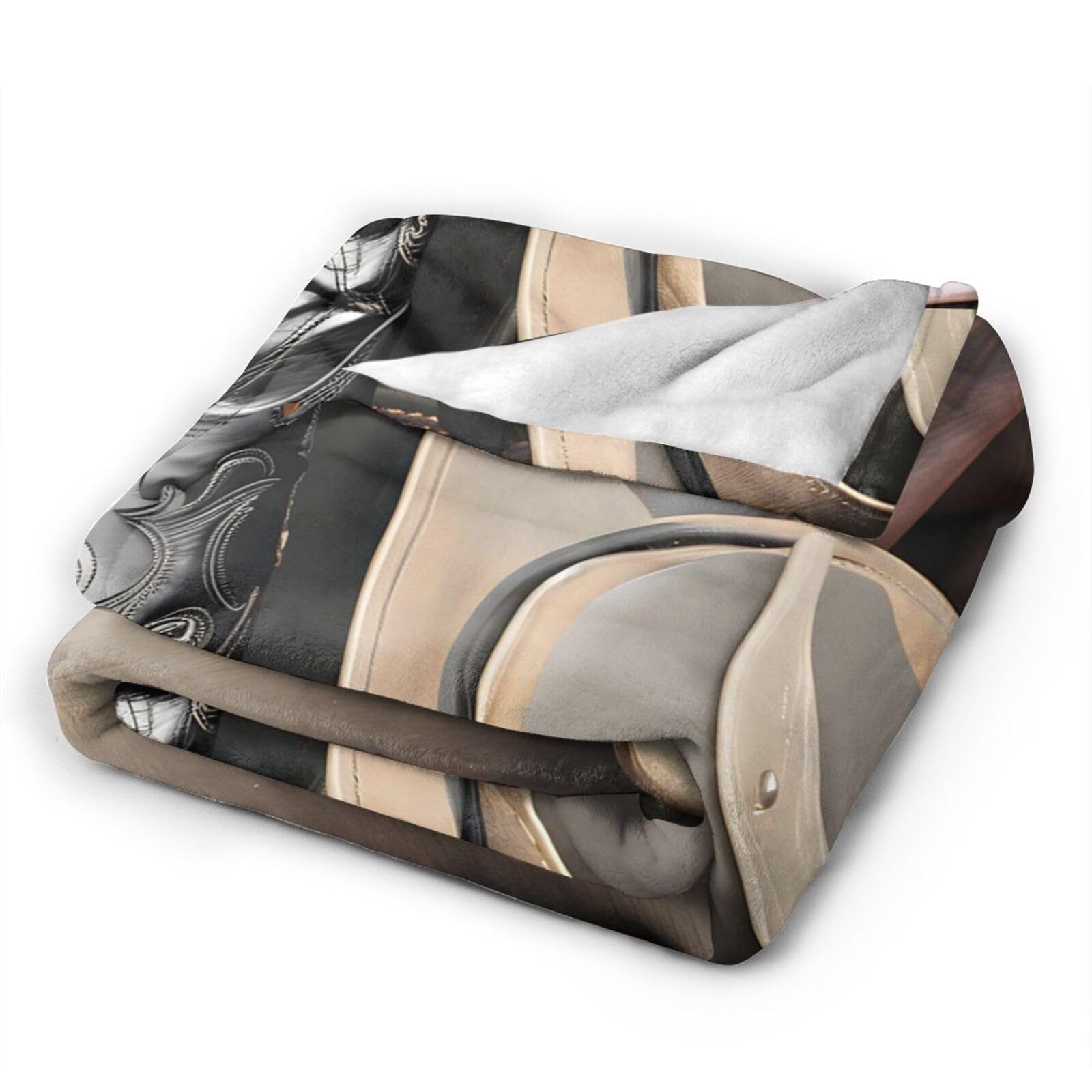 Western Cowboy Decke 152x203 Cm | Weicher Flanell-Überwurf Mit Cowboyhut-Muster | Für Sofa, Bett & Camping