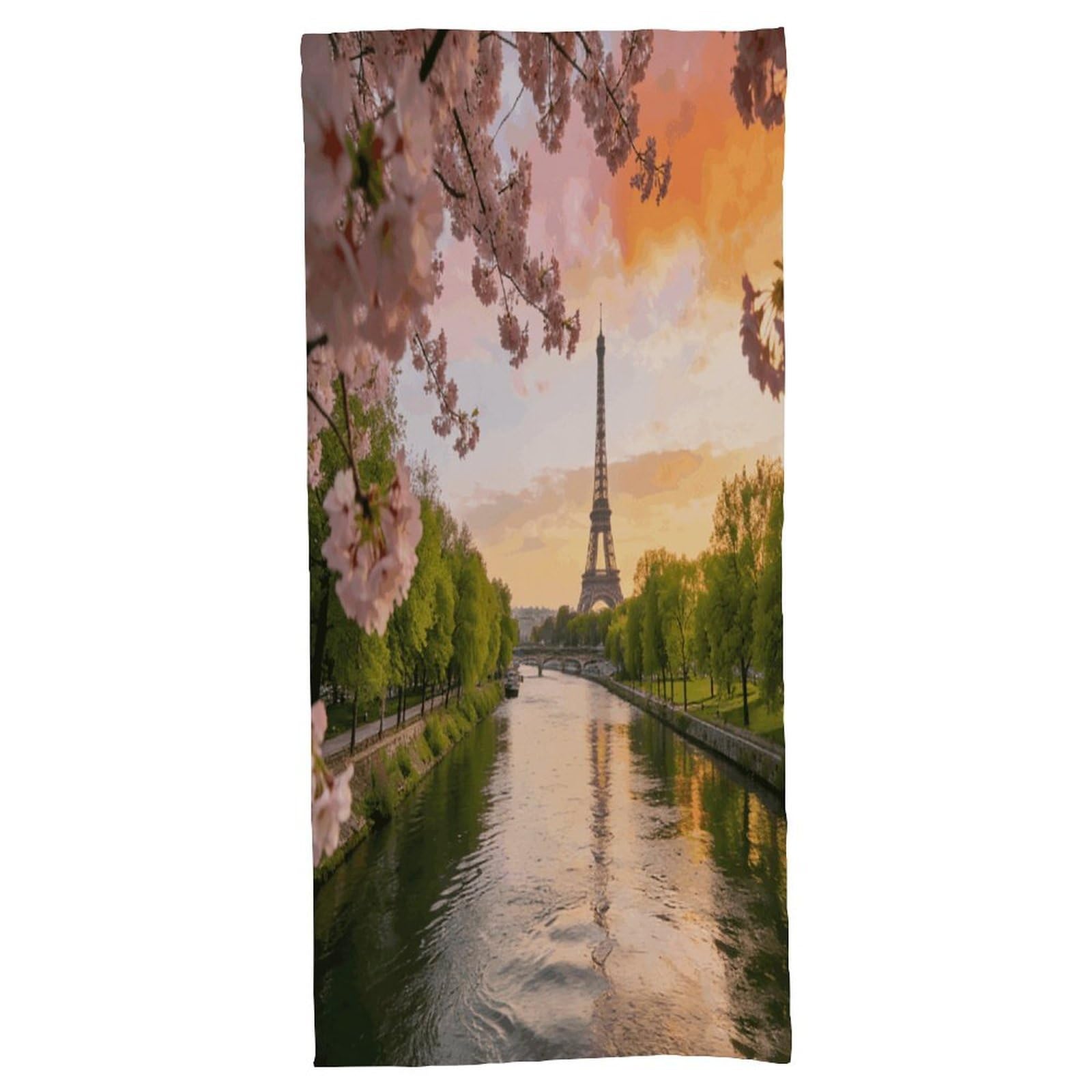 Fodpand Style Natural Scenery Of Paris Bath Towel, Highly Absorbent & Quick Drying Beach Towel, Compact & Lightweight Pool Towel For Bathroom, Beach, Pool, Gym, Spa, And Hotel Use