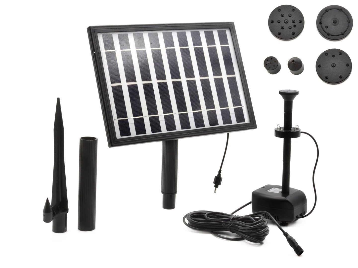 BSD Pompa Solare da Giardino 5W per Laghetti – Alta Prestazione, Portata fino a 350 L/ora, Soluzione Eco-Friendly per l'Irreggazione e Abbellimento Esterno.