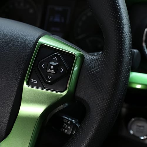 Miniatura 3 de Kit de embellecedores cromados para volante de fibra de carbono para Toyota Sequoia 2014-2020 Accesorios de coche (4 agujeros) (verde)
