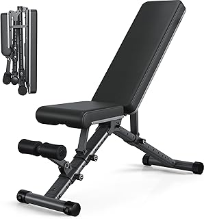 Adjustable Weight Bench for Home - Incline Decline Bench with Fully Upright Backrest, Workout Bench for Full Body Exercise, Adjustable Seat Cushion for Seamless Lumbar Support, 1000lbs Support