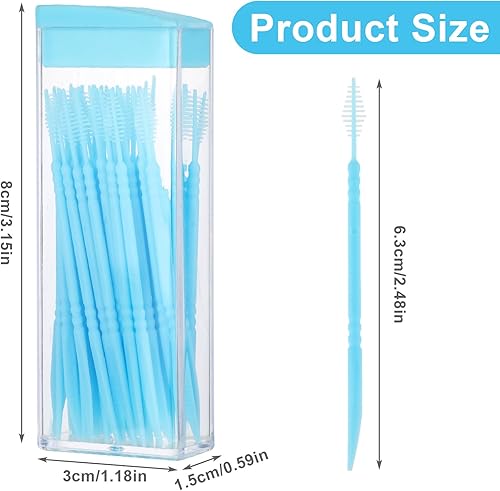 Miniatura 3 de WLLHYF 200 piezas de doble cabeza 50 unidscaja palillos de dientes de plástico de doble cabeza, palillos dentales de hilo dental interdental cepillo