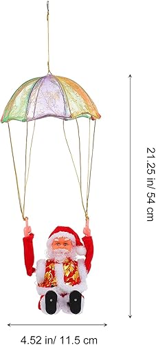 Miniatura 4 de 1 pieza de decoración de Navidad de canto de música, paracaídas de felpa y para muñecas de Claus, regalo de Navidad, adorno de Papá Noel, decoración