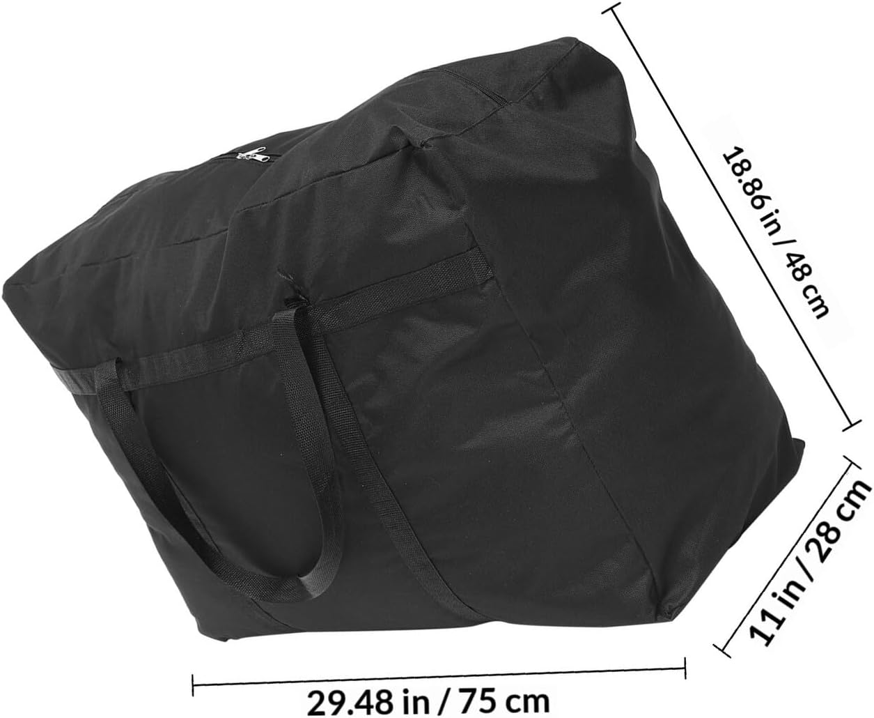 Housoutil 2pcs Heavy-Duty Waterproof Storage Bags with Backpack Straps and Handles, Large 75x48x28cm Multipurpose Moving Bags for Travel, Camping, Gardening Tool Organization in Black