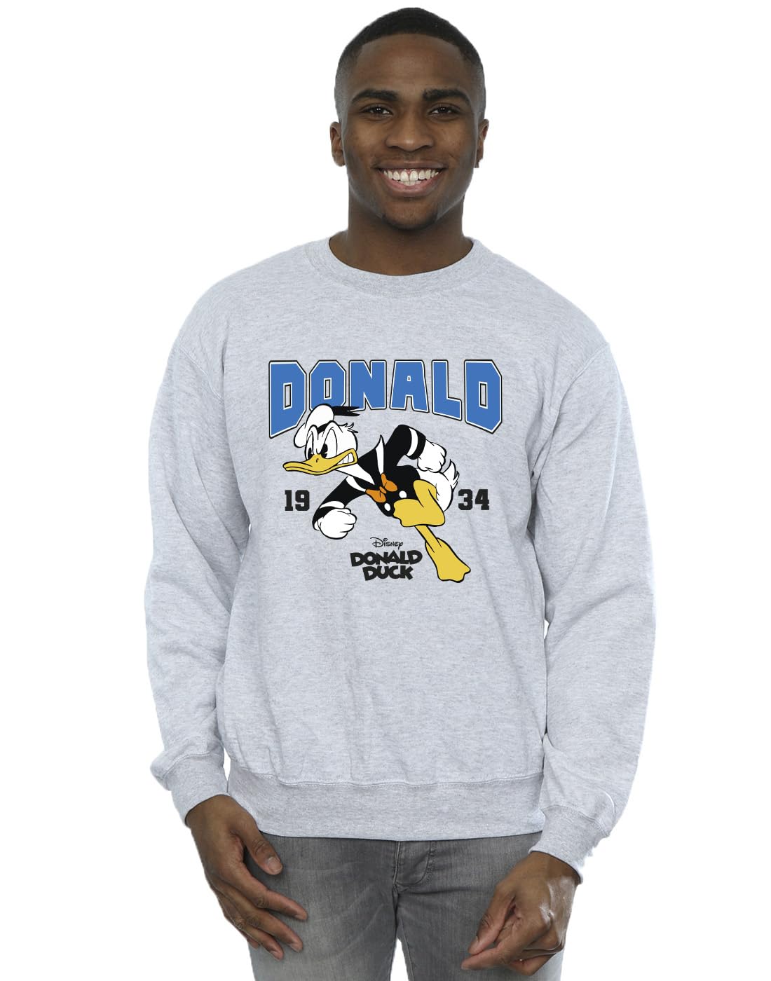 Absolute Cult Men's Sport Grey Disney Donald Duck Running Sweatshirt XXX-Large