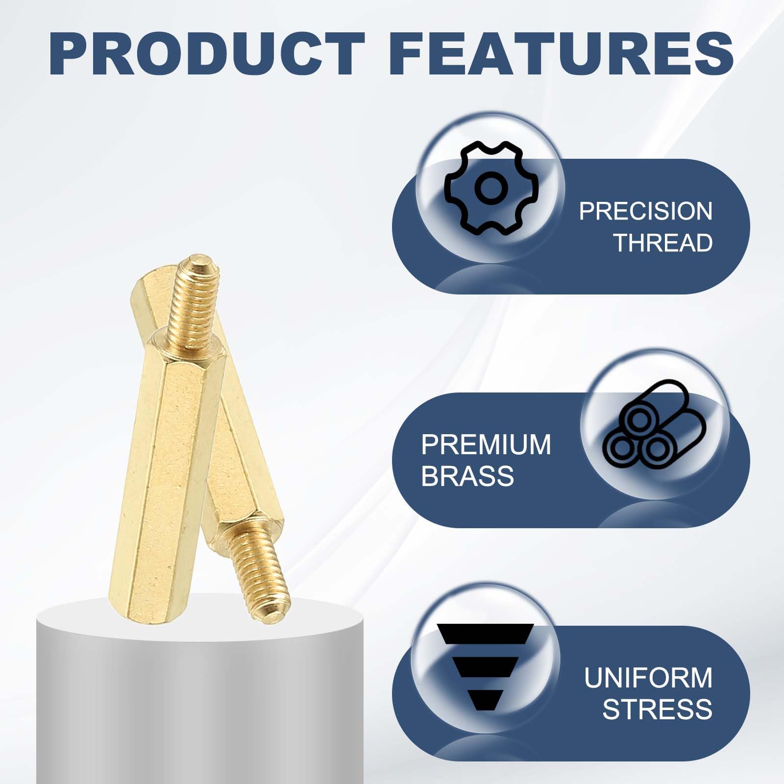 PATIKIL M3 Brass Hex Standoff - Image 3
