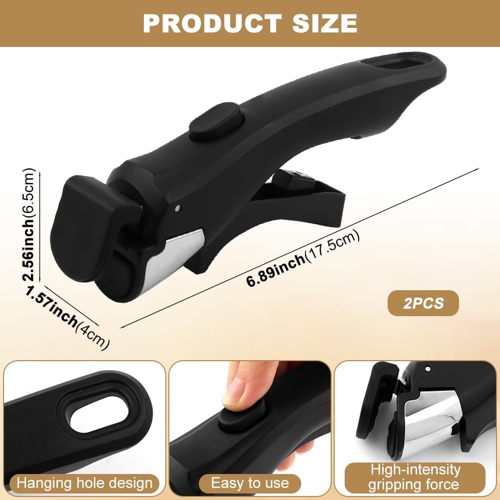 2Pack Detachable Pot Handle, Bakelite Locking Pan Handle For Pots | Universal Locking Pan Handle,Heat-Resistant Bakelite,Tool-Free Installation, For Pots Pans Skillets Kitchen & Camping