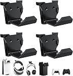 KUNSLUCK 4 Pack Controller Wall Mount for PS5, Xbox, Switch Controller, Wall Mount Stand for Controller&Headset, Adhesive/Screws Installation (White)