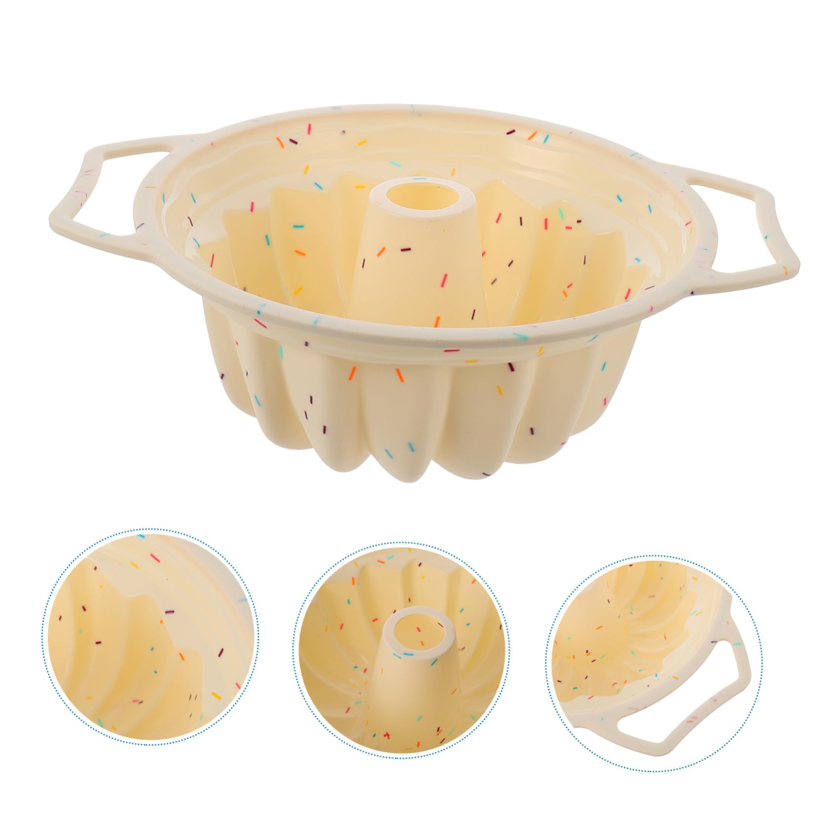 Zerodeko Stampo Rotondo Facile da Pulire in Silicone Struttura a Spirale con Cornice Rinforzata per Dolci Fatti in Casa e Professionali