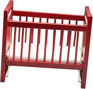 Totority Cama Artificial Casa Em Miniatura Mobília Em Miniatura Cama De Bebê Brinquedo Modelo De Cama Minúscula Cama Infantil Em Miniatura Decoração De Cama Em Miniatura Acessórios Berço