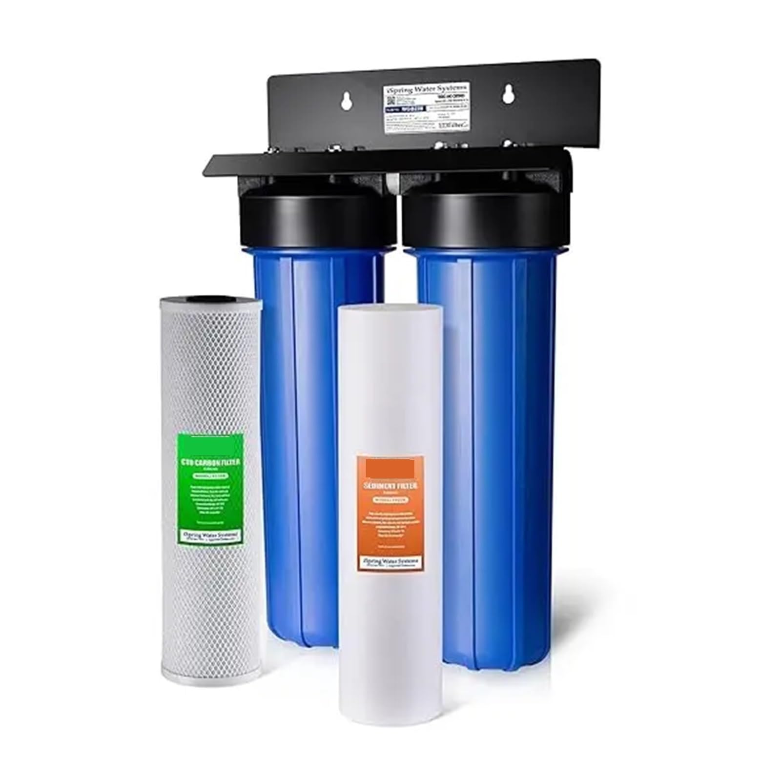 di filtraggio 'acqua for tutta la casa a 2 stadi con filtri a sedimenti fini e a blocchi carbone da 20" x 4,5",Cura affidabile dell'acqua