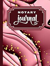 Hardcover Notary Journal: 8.5x11 Large Notarial Logbook / With 200 Numbered Pages - Two Record Logs Per Page / 400 Records / Ledger Book Gift For Signing Agents / Rose Gold Burgundy Abstract 3D Art