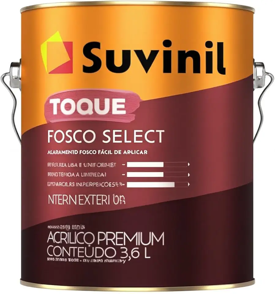 Tinta para Parede Suvinil Toque Fosco 3,6L – Branco Neve, Alta Cobertura e Durabilidade