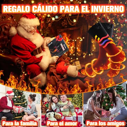 Miniatura 9 de Multper Calcetines Calefactables Hombre Mujer, 5000mah Calcetines Eléctricos Recargables Mejorados,Unisex Calcetines Termicos Lavables Para Esquí Ciclismo Pesca, Regalo Para Hombres Mujeres 37-53