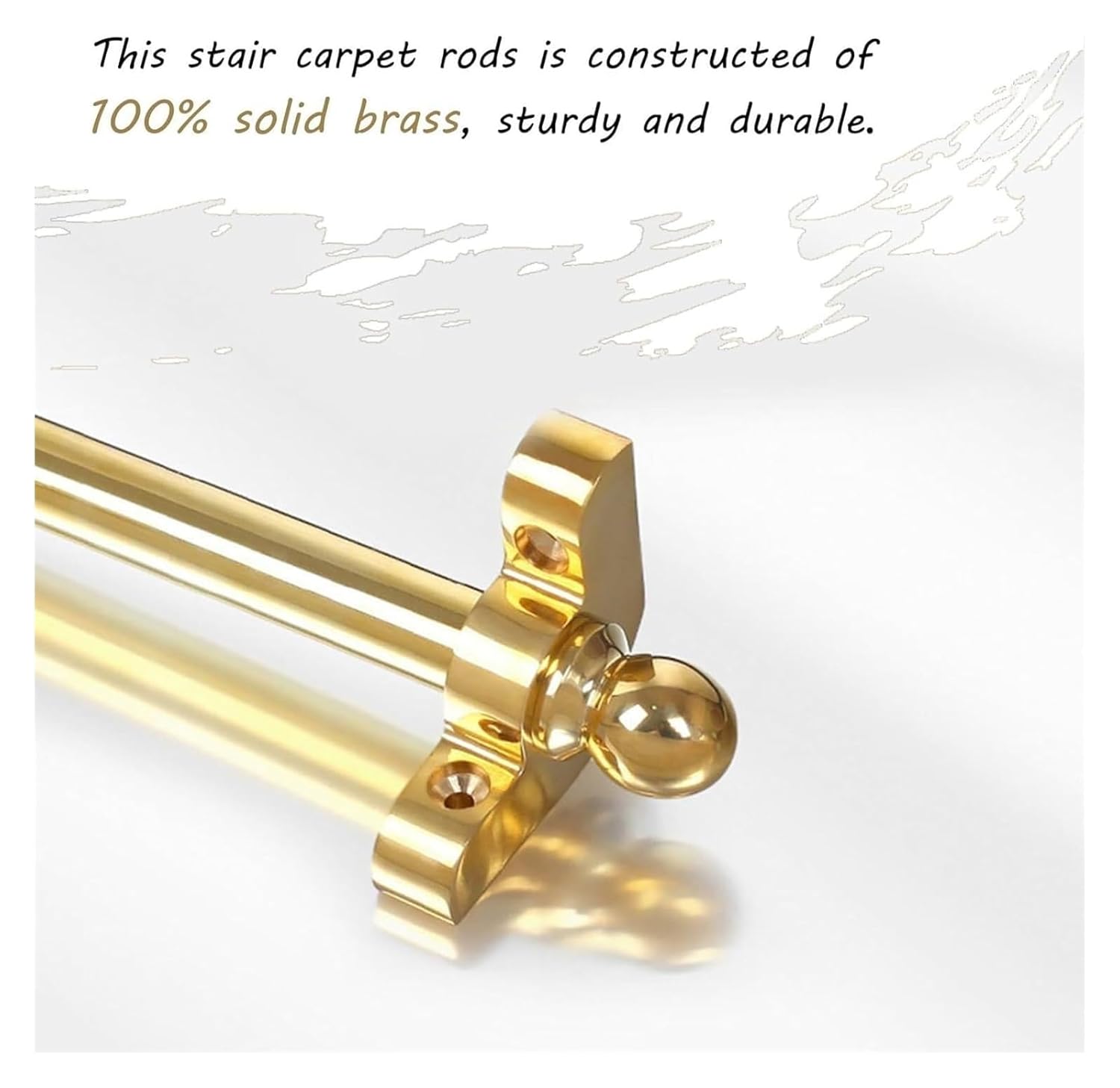 Stair Rods Hollow Brass Rods, Interior Decorative Stair Carpet Brackets for Carpet Runners(5pcs)