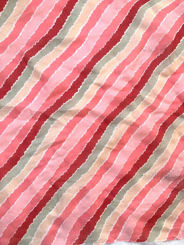 Image of Women's Cotton Blend Striped Print Dupatta with 2.20 Meters | Women's cotton printed dupatta with tassels