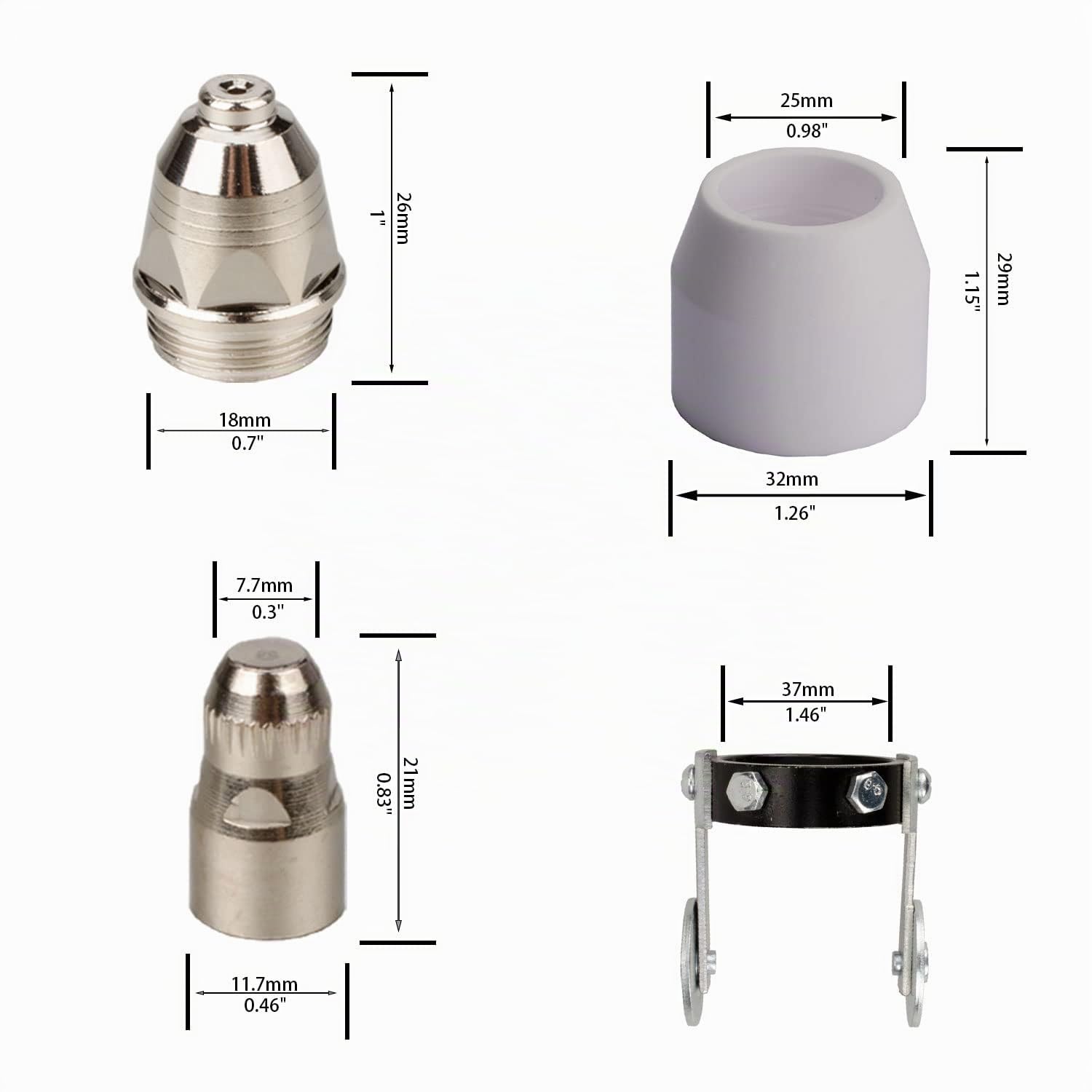 Lot de 45 électrodes consommables P80 pour cutter plasma 1,3 pointe 60 A
