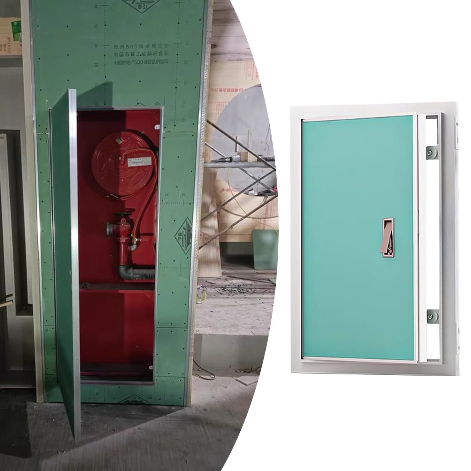 Panel dostępu do płyt kartonowo-gipsowych z konstrukcją montażu podtynkowego do instalacji hydraulicznej i zaworu prysznicowego