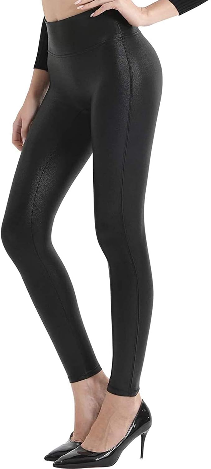 JFAN Leggings a Vita Alta in Ecopelle da Donna Leggings in Pelle Attillati  Skinny (Matte, M) : Amazon.it: Abbigliamento