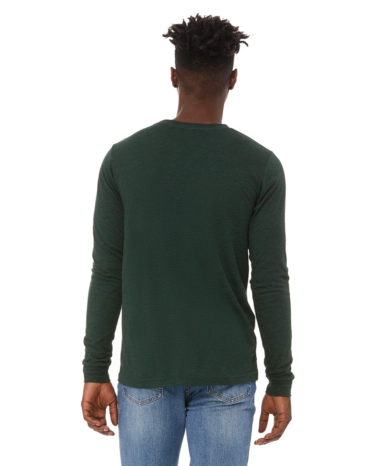 Bella + Canvas Unisex Jersey Long-Sleeve T-Shirt S EMERALD TRIBLEND
