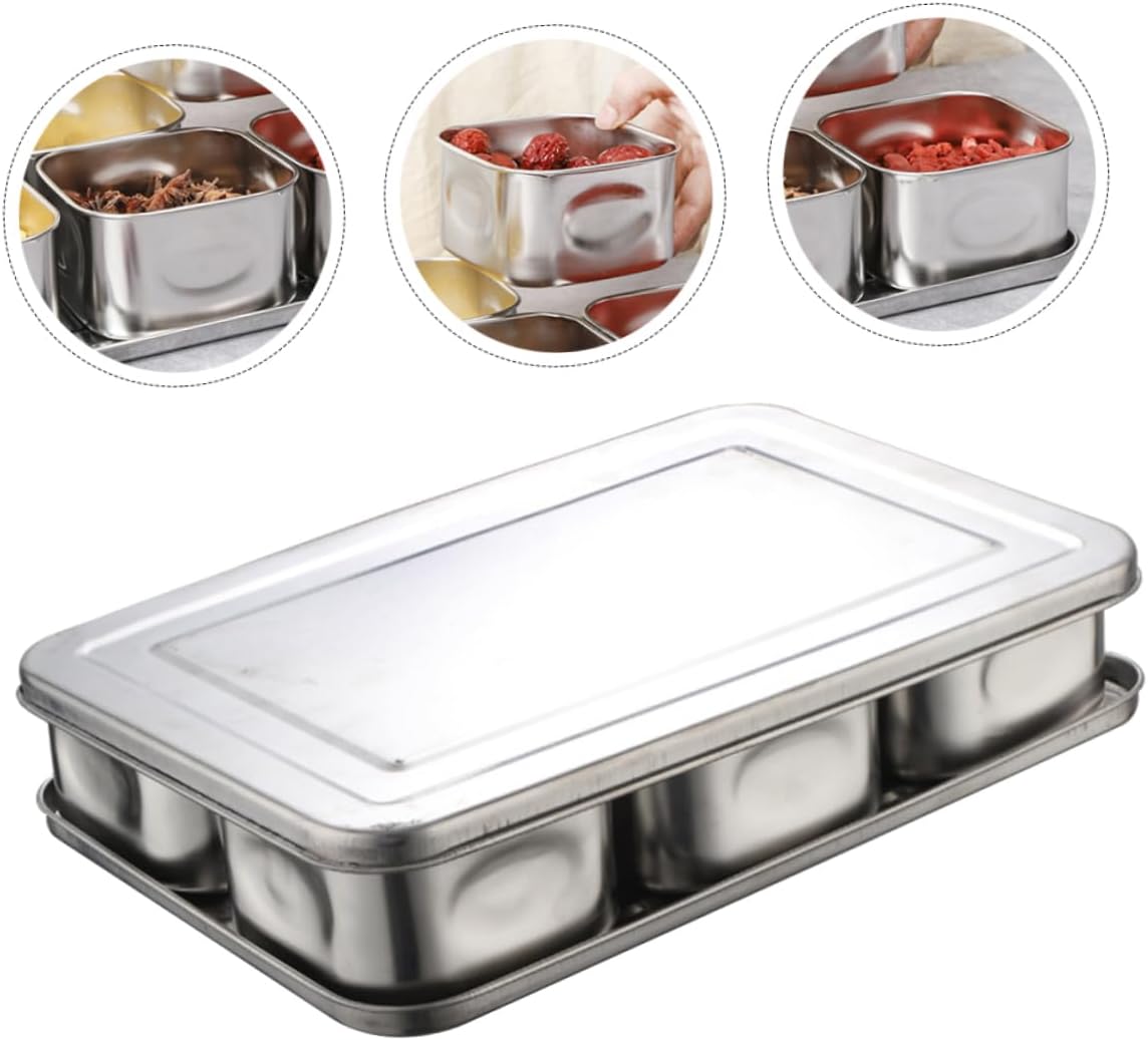 Seasoning Canister Set Stainless Steel Seasoning Boxes Square Spice Box Steel Easy to Clean Store