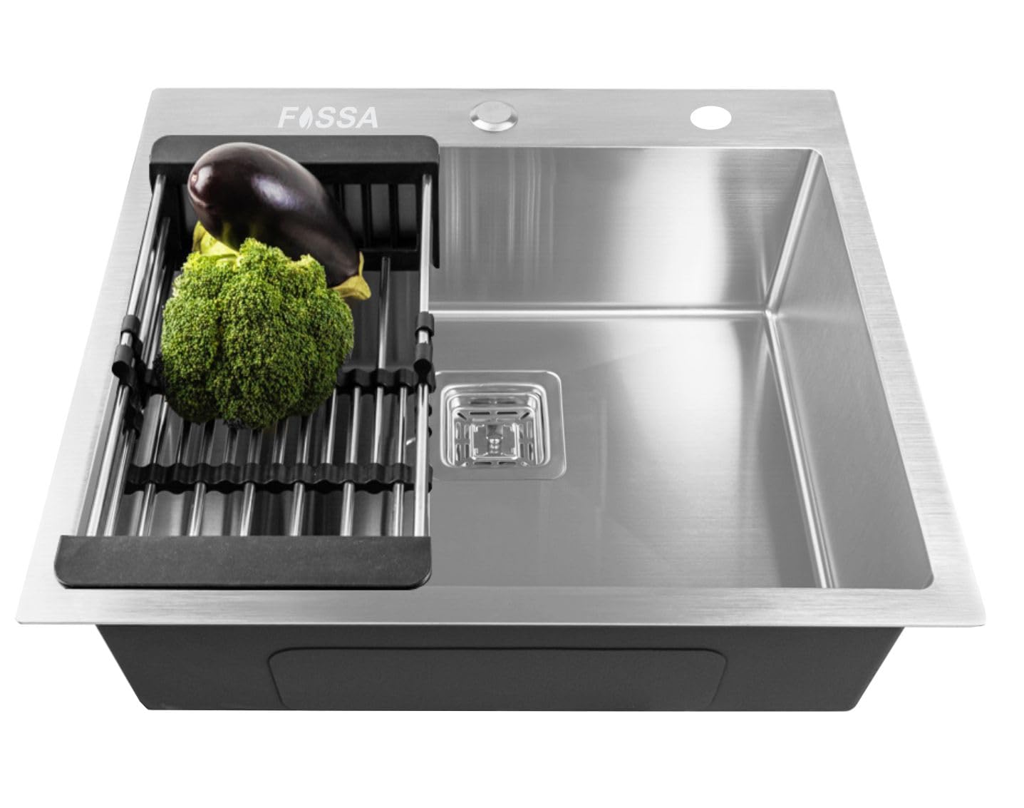 Fossa 24"x18"x10" inch Single BowL With Tap Hole Premium Stainless Steel Handmade Kitchen Sink (Matte Finish) Silver (B09RPMH929) Amazon Price History, Amazon Price Tracker